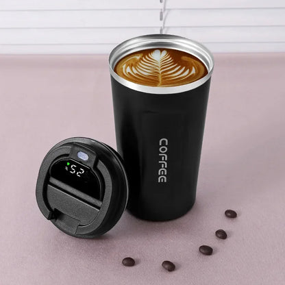 Stainless Steel Coffee Cup Temperature Display Vacuum Flask