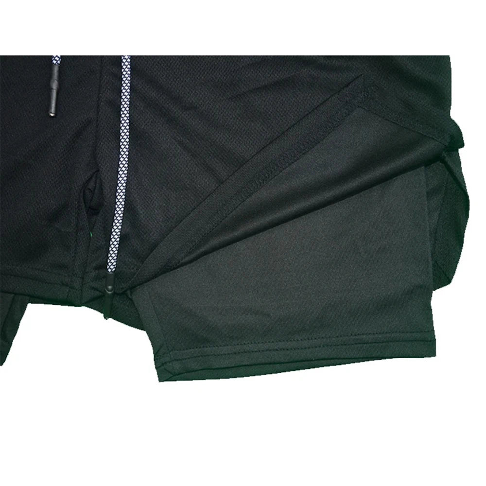 2 in 1 Compression Shorts for Men With Phone Pockets Quick Dry Activewear