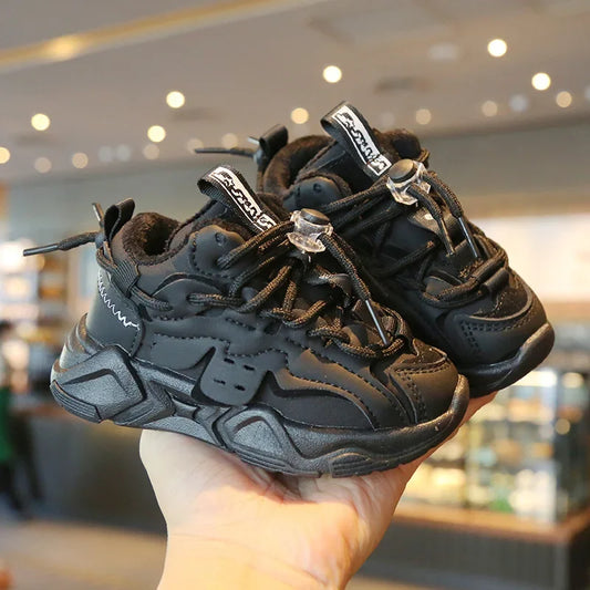 Plush Children Chunky Sneakers Waterproof Boys Sports Shoes
