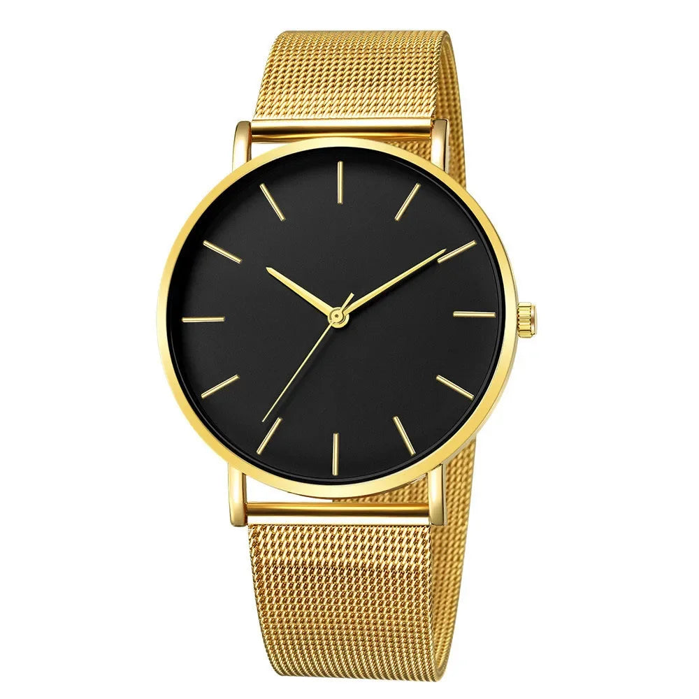 Leisure Simple Women Watch 2025 Vintage Mesh Belt Ultra-Thin Fashion  Luxury Man Wrist Watches