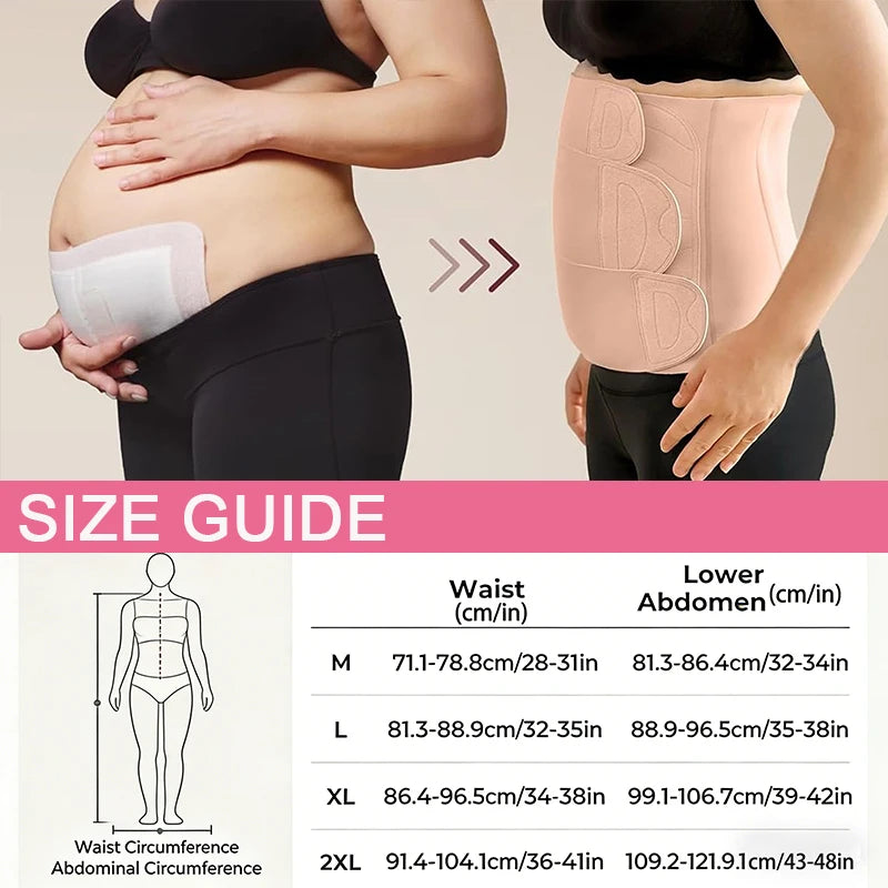 Postpartum Belly Band Abdominal Binder C-Section Recovery WaistTrainer for women