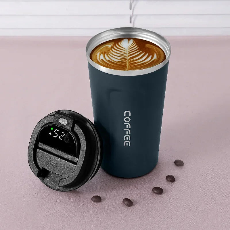 Stainless Steel Coffee Cup Temperature Display Vacuum Flask