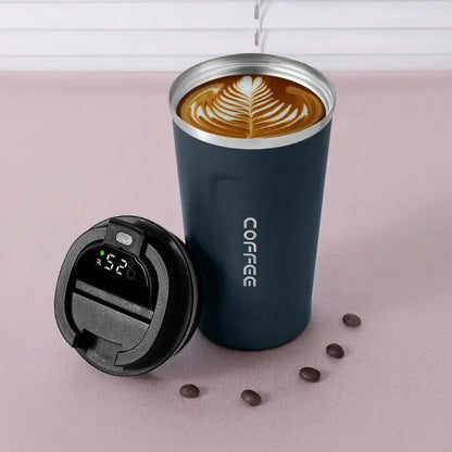 Stainless Steel Coffee Cup Temperature Display Vacuum Flask