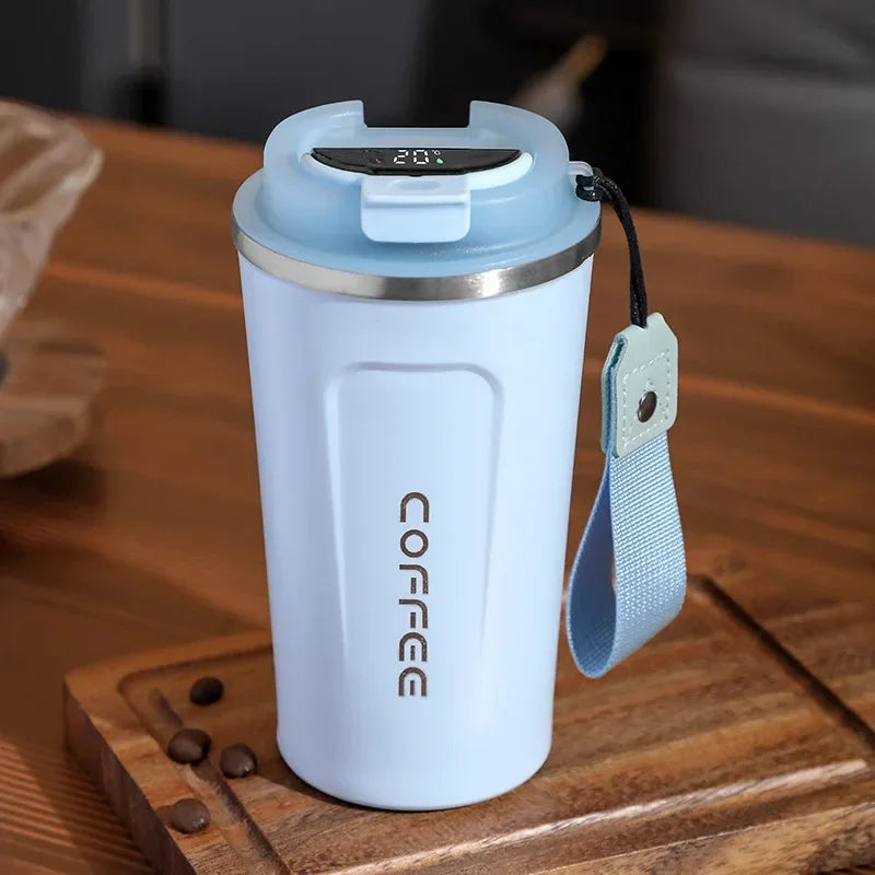 Stainless Steel Coffee Cup Temperature Display Vacuum Flask