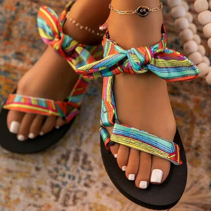 2024 Summer Flat Women's Shoes Hemp Rope Set Foot Beach Sand