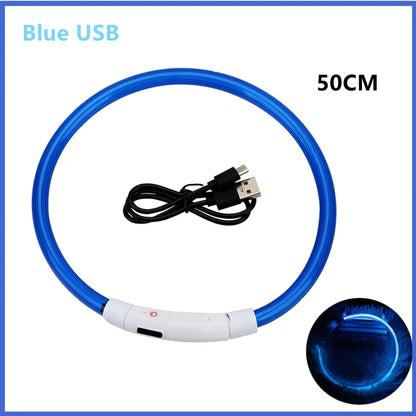 USB Rechargeable Luminous Collar Led Glowing Collar for Dogs & Cats
