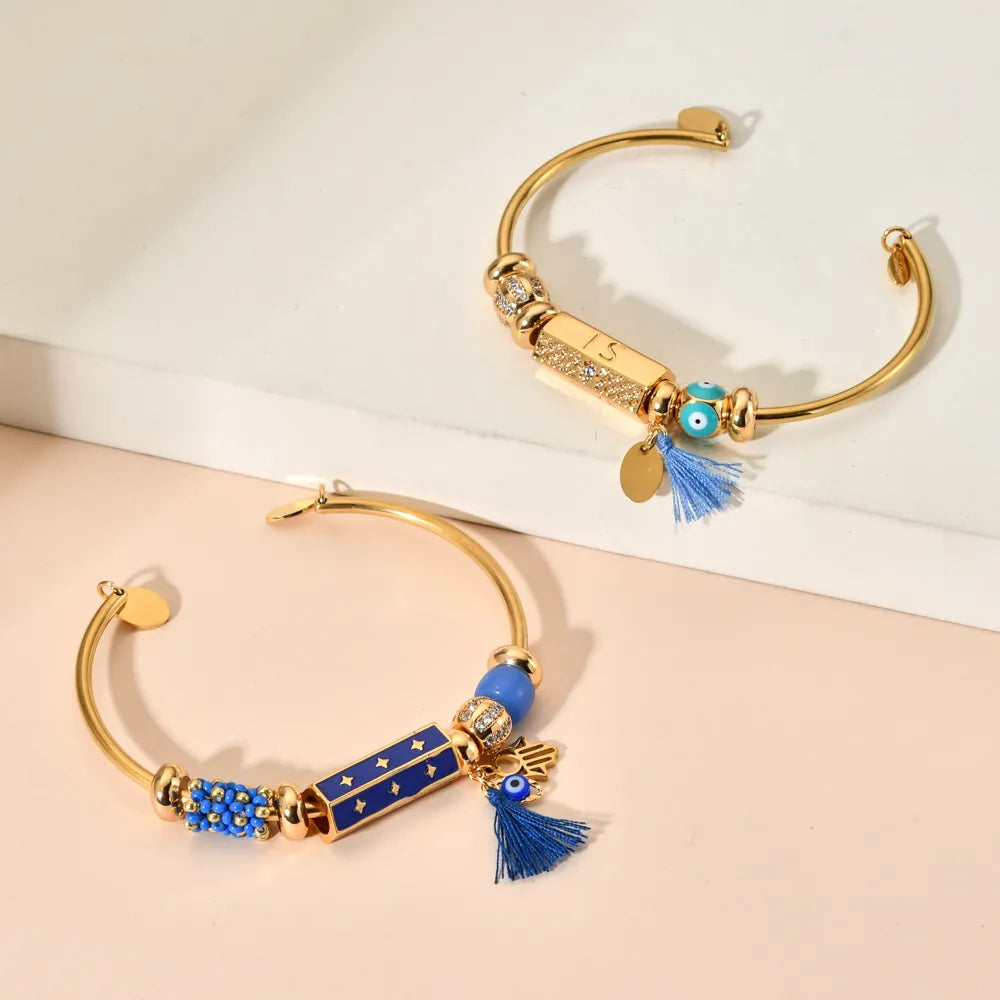 Hand Cuff - Turkish Evil Eye Bangle Bracelet for Women Gifts