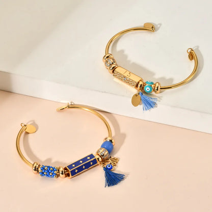 Hand Cuff - Turkish Evil Eye Bangle Bracelet for Women Gifts