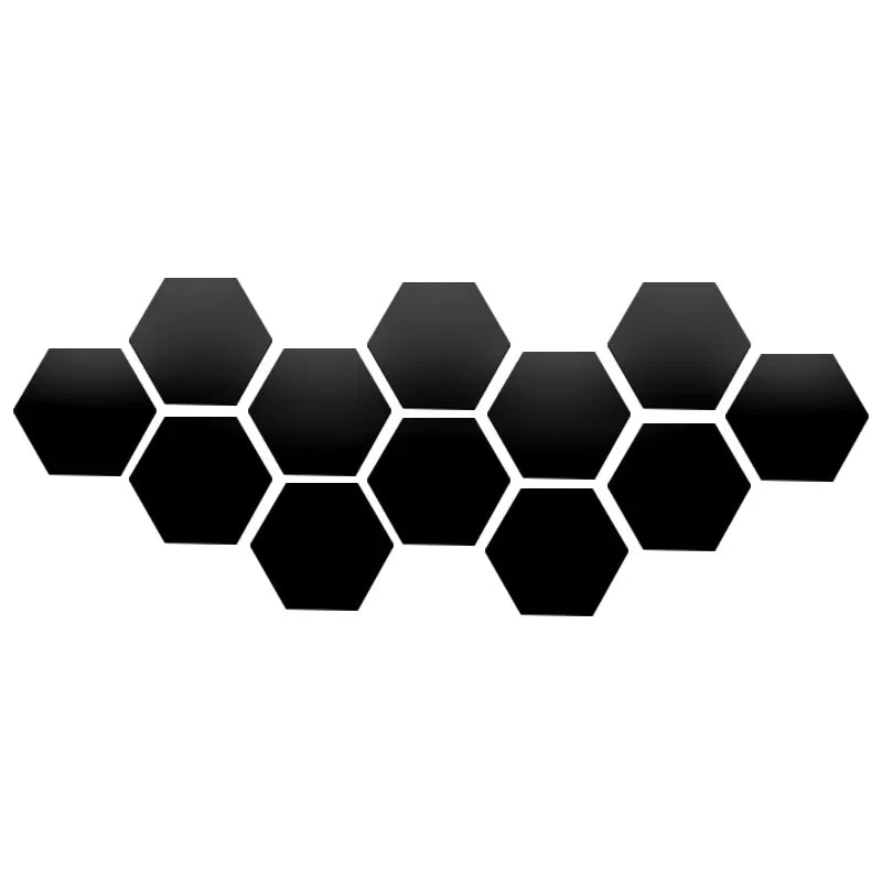 6/12pcs 3D Hexagon Mirror Wall Sticker Rose Gold DIY Room Stickers Wall Decor