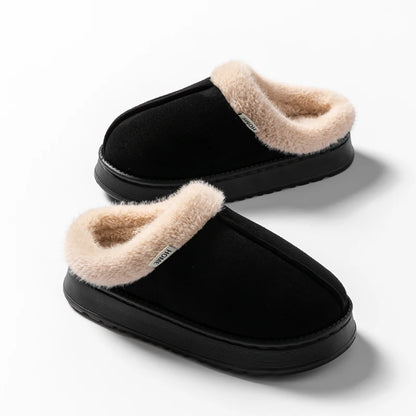 Fashion Women Fluffy Slippers for Autumn and Winter Indoor EVA Thick Sole