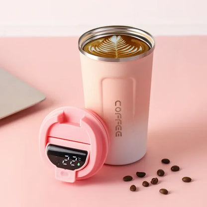 Stainless Steel Coffee Cup Temperature Display Vacuum Flask