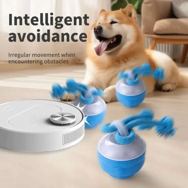 Interactive Dog Toys Smart Rolling Ball With Rope Motion Activated