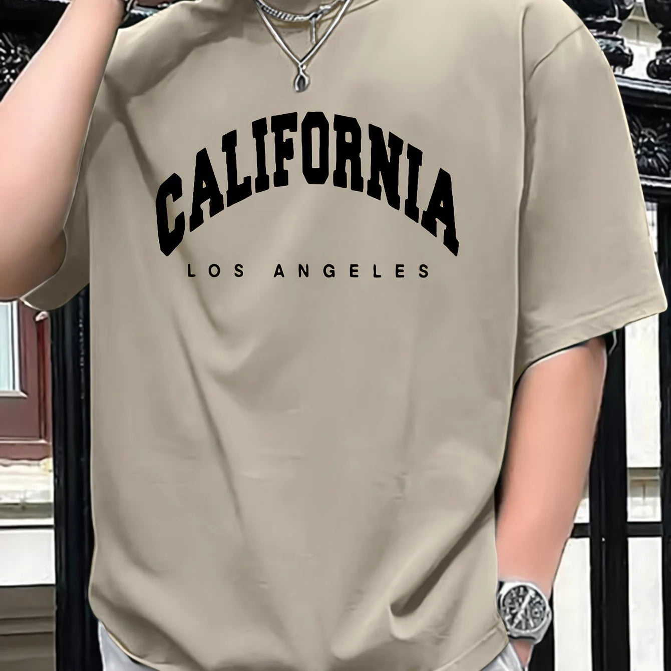 Summer Men's 100% Pure Cotton Casual Loose Fit Plus CALIFORNIA Printed Sports