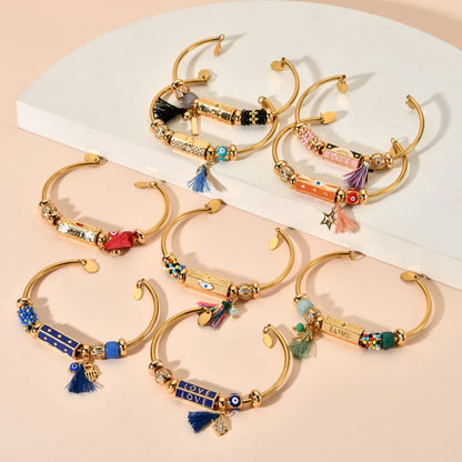 Hand Cuff - Turkish Evil Eye Bangle Bracelet for Women Gifts