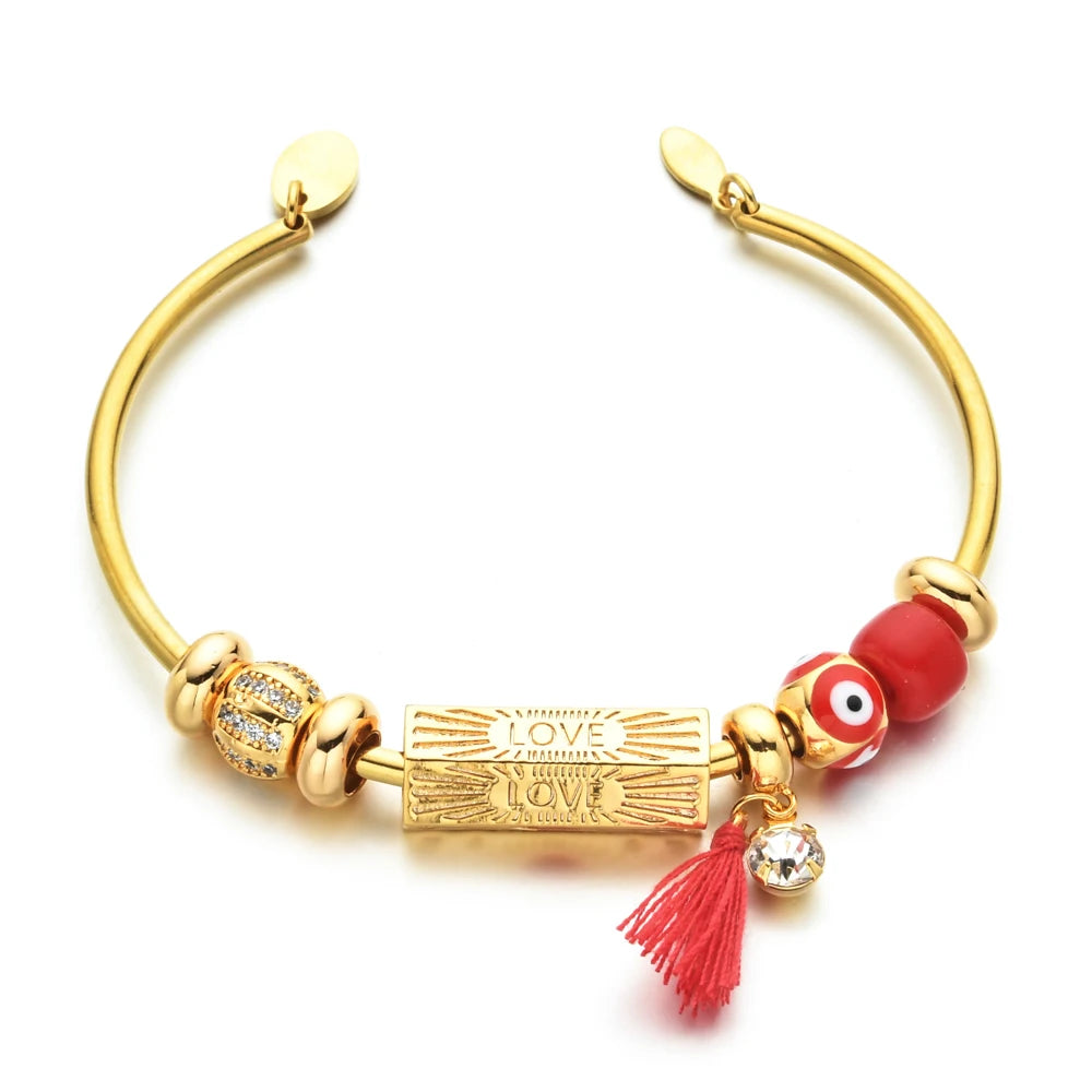 Hand Cuff - Turkish Evil Eye Bangle Bracelet for Women Gifts