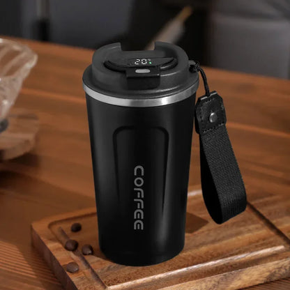 Stainless Steel Coffee Cup Temperature Display Vacuum Flask