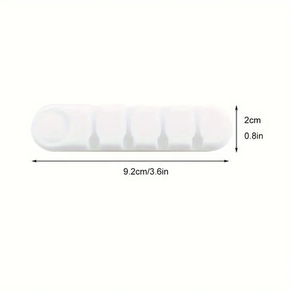 Desktop Cable Organizer Storage Charging Cable Holder Soft Silicone Hub. 4 Holes