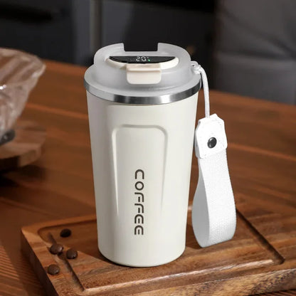 Stainless Steel Coffee Cup Temperature Display Vacuum Flask