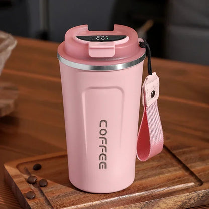 Stainless Steel Coffee Cup Temperature Display Vacuum Flask