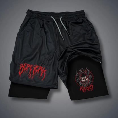 2 in 1 Compression Shorts for Men With Phone Pockets Quick Dry Activewear