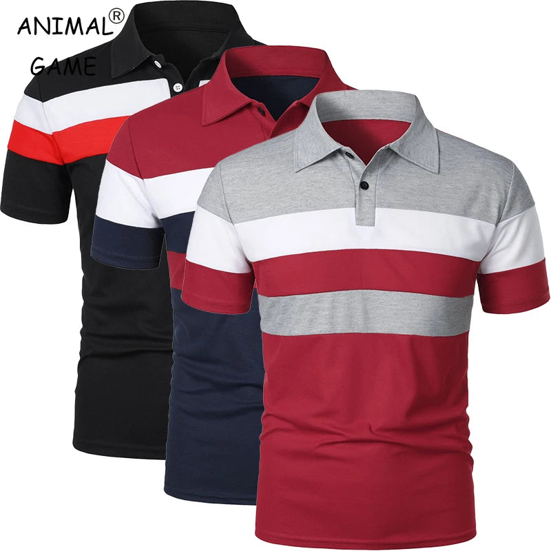Summer Luxury Polo Shirt Mens Polo Large T Shirts Shorts Sleeve Turn-Down Collar