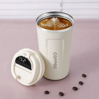 Stainless Steel Coffee Cup Temperature Display Vacuum Flask
