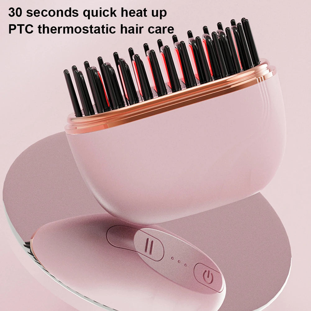 Rechargeable Mini Smoothing Brush for Styling for Home Travel Gift