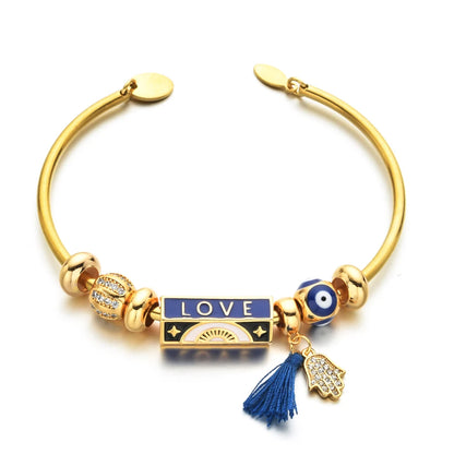 Hand Cuff - Turkish Evil Eye Bangle Bracelet for Women Gifts
