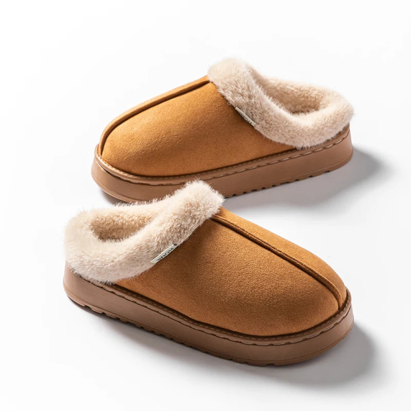 Fashion Women Fluffy Slippers for Autumn and Winter Indoor EVA Thick Sole