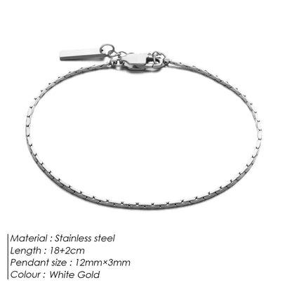 eManco Wire Chain Bracelet  Fashion Trend of New Personalized Men's  White Gold Bracelet Without Losing Color Wholesale Jewelry