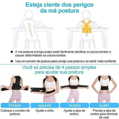 Reinforced Belt Lumbar Column Posture Corrector Vest  Adjustable Back Support