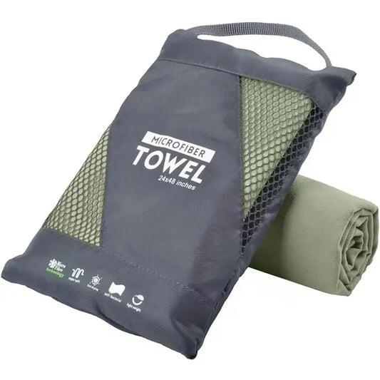 Quick-Dry Microfiber Towel - Ultra Absorbent, Compact & Sandproof for outdoors.