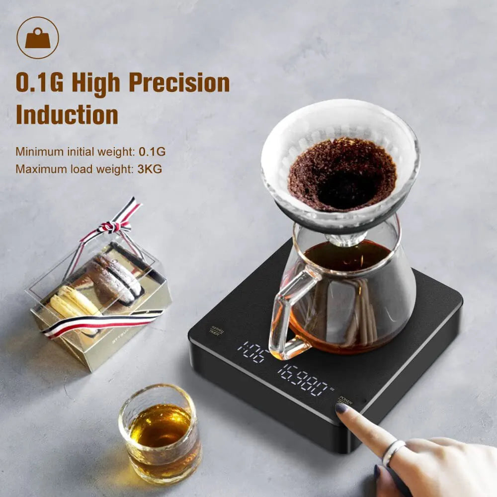 Digital Scale With Timer LED Screen Espresso USB 3kg Max.