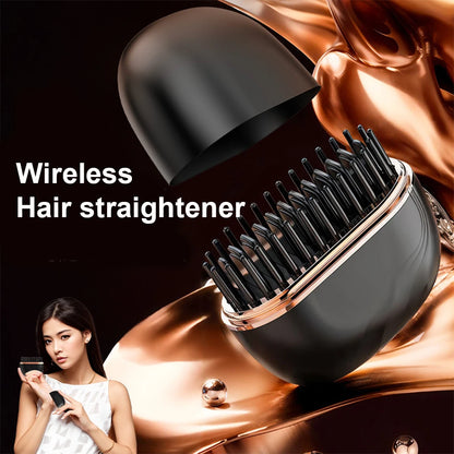 Rechargeable Mini Smoothing Brush for Styling for Home Travel Gift