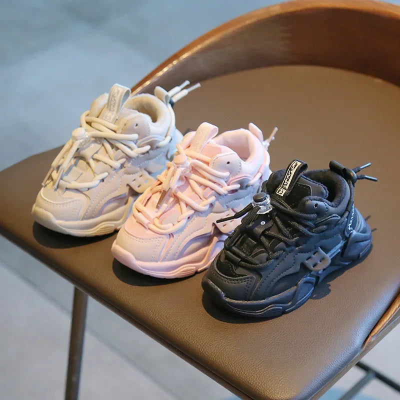Plush Children Chunky Sneakers Waterproof Boys Sports Shoes