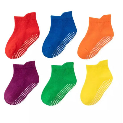 6 Pairs/Lot 0 to 6 Yrs - Low Cut Floor Kid Sock With Rubber Grips Four Season
