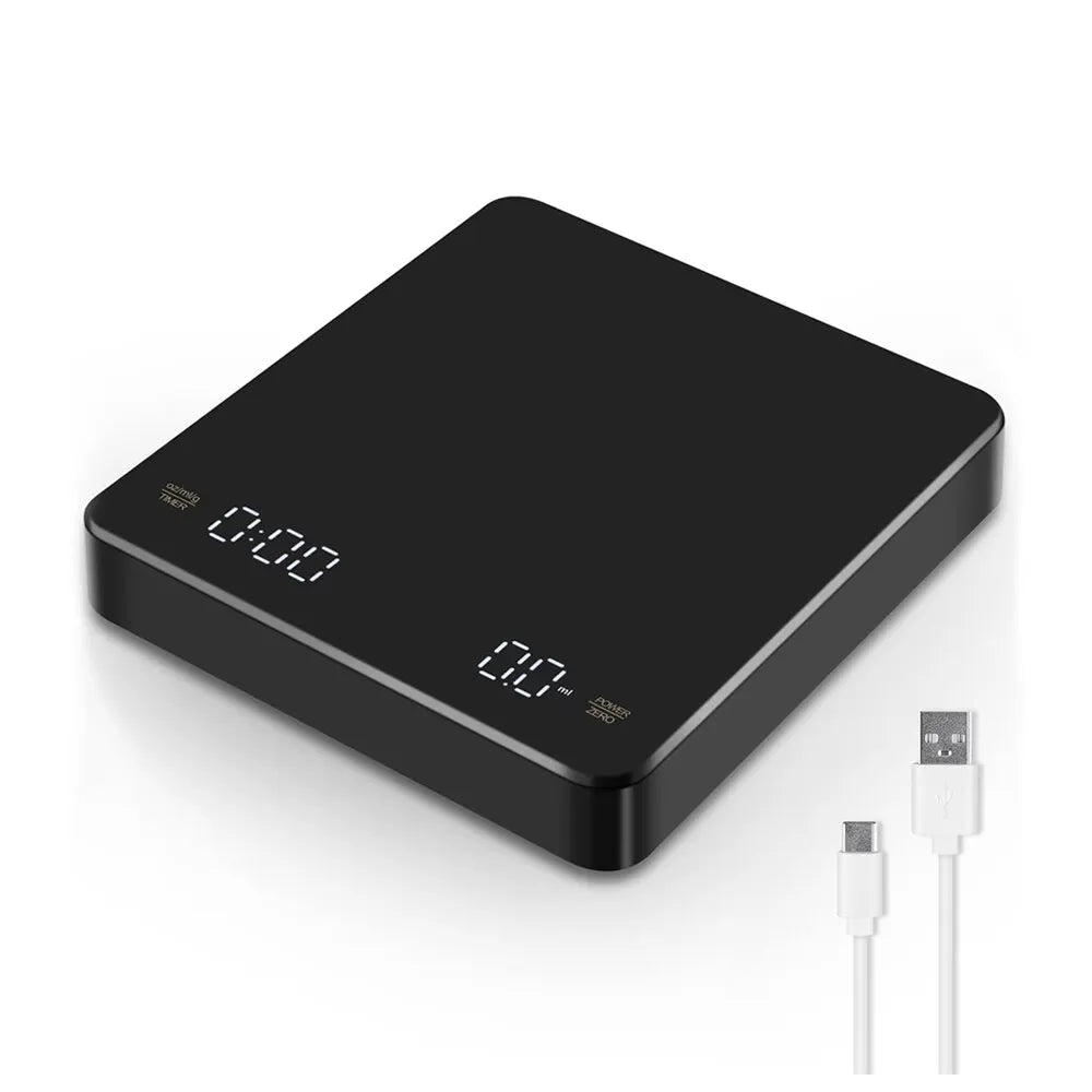 Digital Scale With Timer LED Screen Espresso USB 3kg Max.