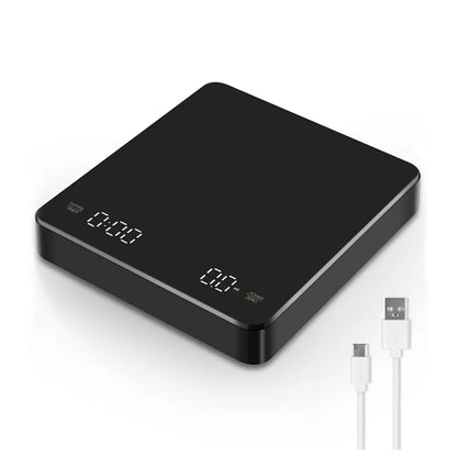 Digital Scale With Timer LED Screen Espresso USB 3kg Max.
