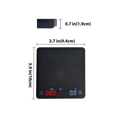 Digital Scale With Timer LED Screen Espresso USB 3kg Max.