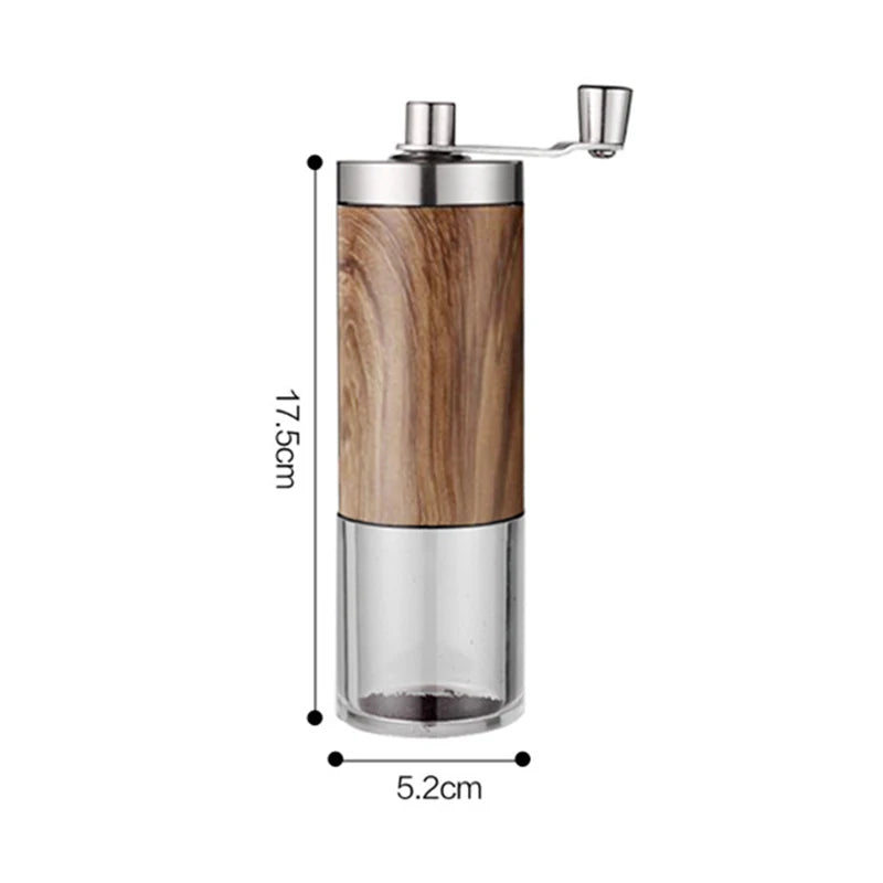 Coffee Bean Grinder Portable Wood Grain Stainless Steel