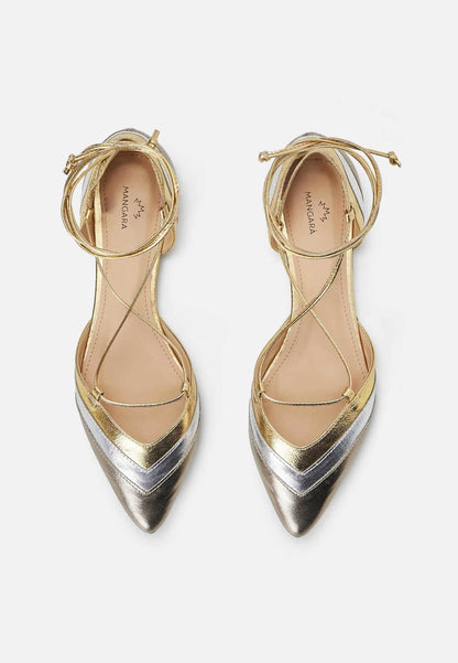 Orange Calf Leather Sandals Cereja – Women’s Summer Flat Tie-Up Shoes