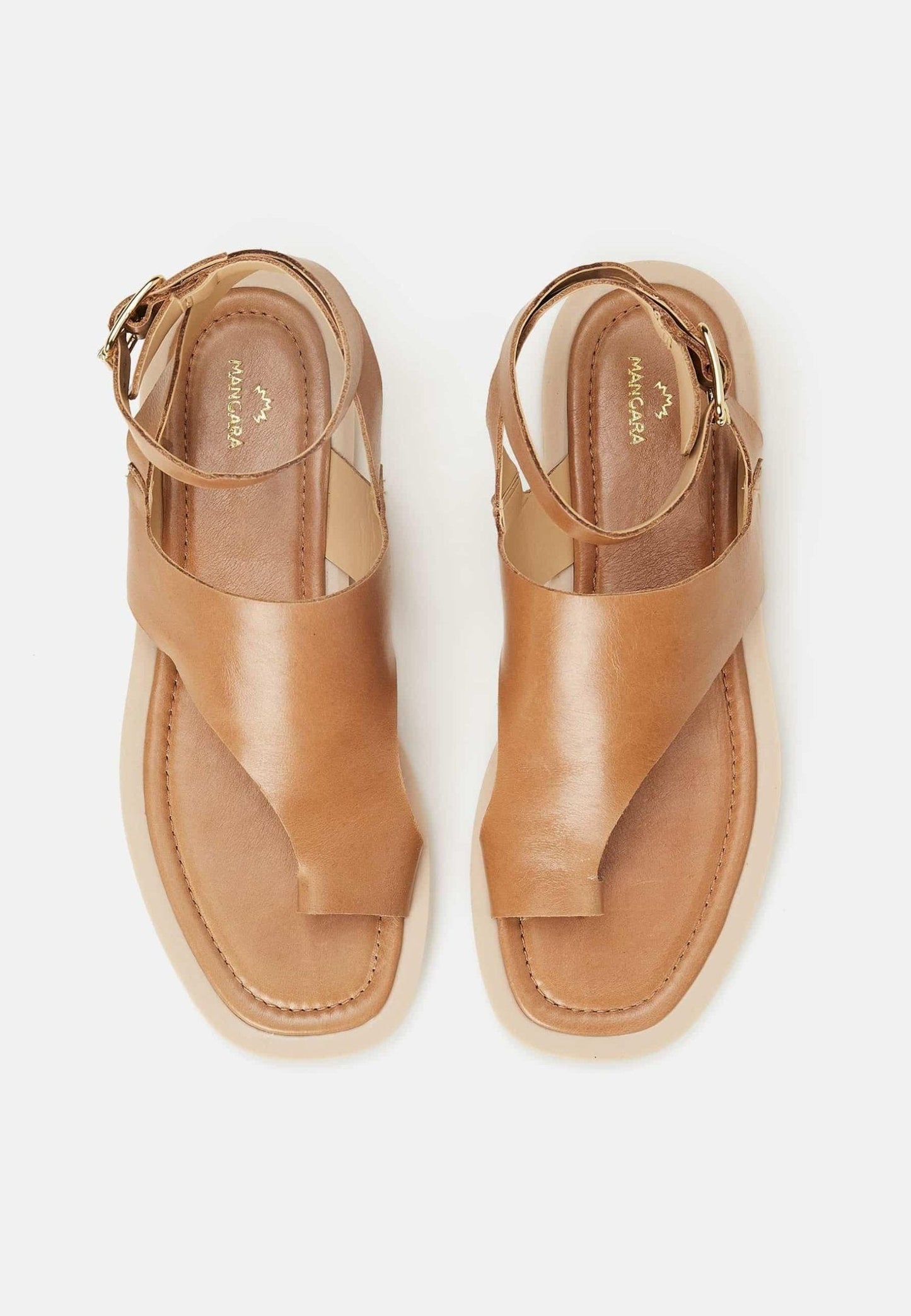 White Leather Toe-Ring Sandals – Handmade Women’s Flat Sandals