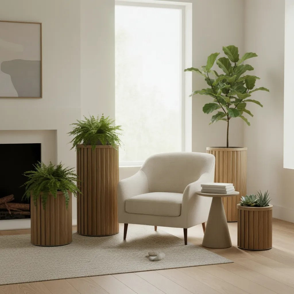 Round Strata Column Planters - Small