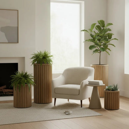 Round Strata Column Planters - Small